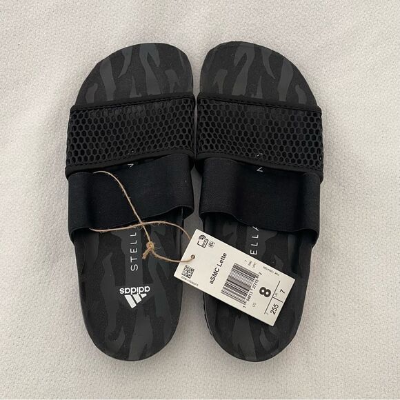 Adidas x Stella McCartney Asmc Lette Black Slide Sandals Size 8 NEW - Picture 3 of 9